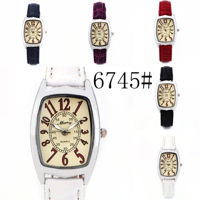 Relógio do couro de China da caixa de relógio da liga da boa qualidade da mulher de WJ-8451Fashion