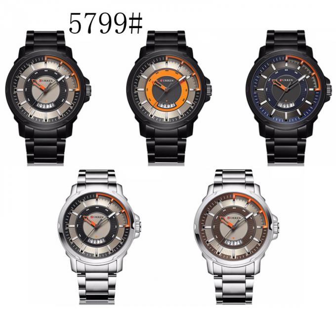 Relógios Watchwatches impermeável de aço inoxidável dos homens de Handwatches Japão Movt de quartzo do tipo da data de dia de WJ-6308 Naviforce