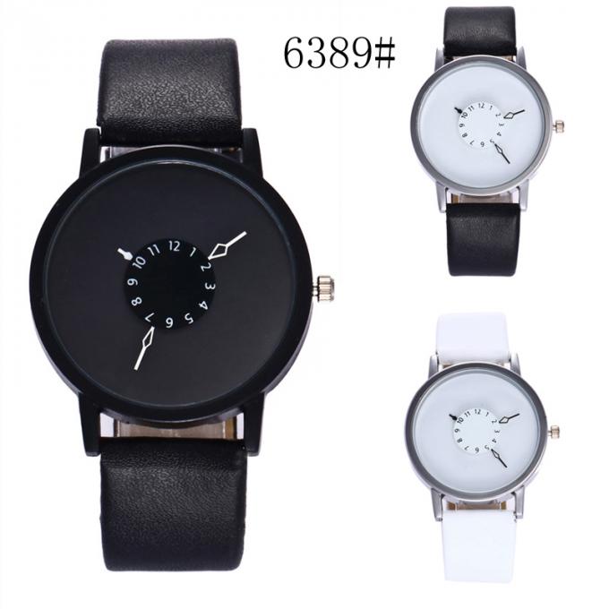 Os homens de venda quentes de WJ-7126 Vogue não olham nenhum dos relógios pequenos do OEM do logotipo preço baixo de couro dos relógios de pulso