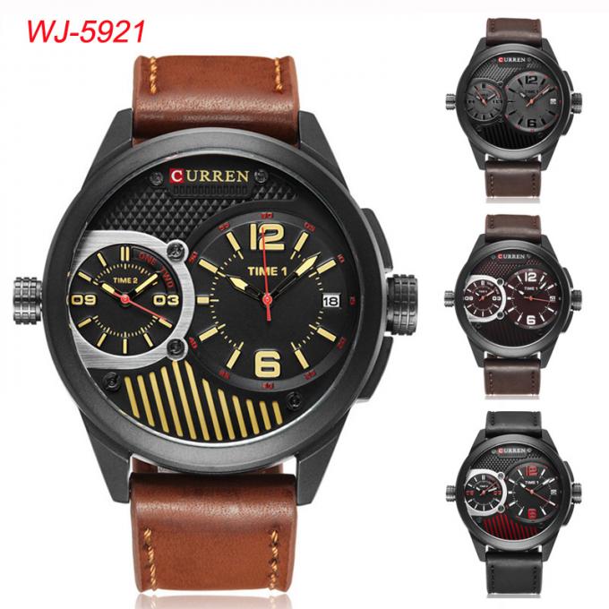 Dos homens novos das Amazonas do tipo de WJ-7601 o relógio elegante 30 da correia do quartzo CURREN mede o relógio japonês impermeável do núcleo