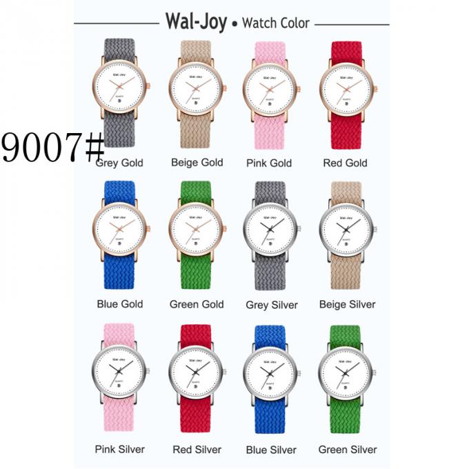 Relógio de couro branco da correia da faixa da caixa de relógio da liga da mulher da forma do presente de boa qualidade WJ-8453