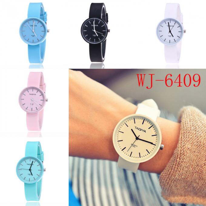 Mulheres minimalistas permutáveis do relógio de pulso da fantasia do tipo da Wal-alegria WJ9008 marcadas relógio das mulheres do silicone