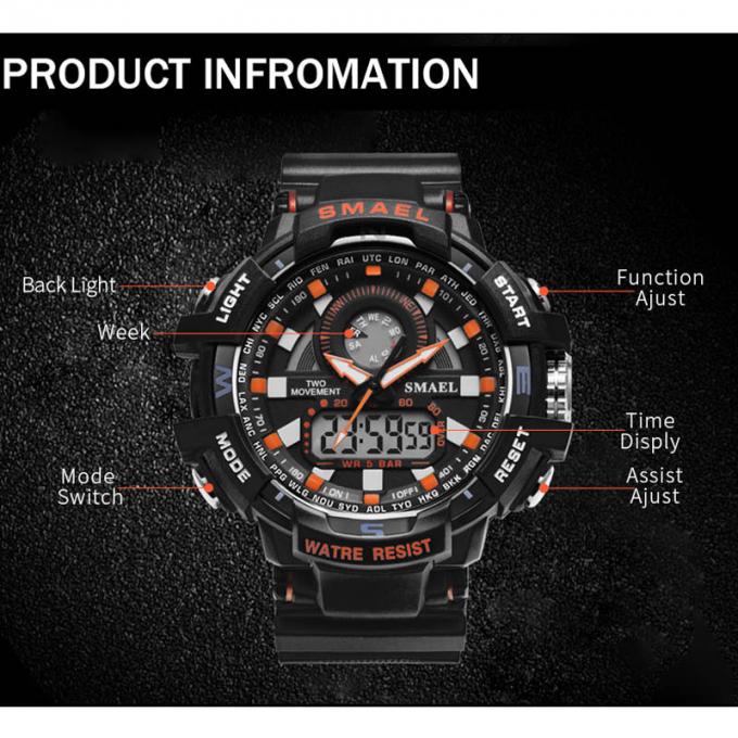 Dos relógios de pulso grandes os mais atrasados de Digitas do tipo da cara dos relógios dos homens do projeto SMAEL da forma WJ-7398 silicone barato ocasional Handwatches do preço