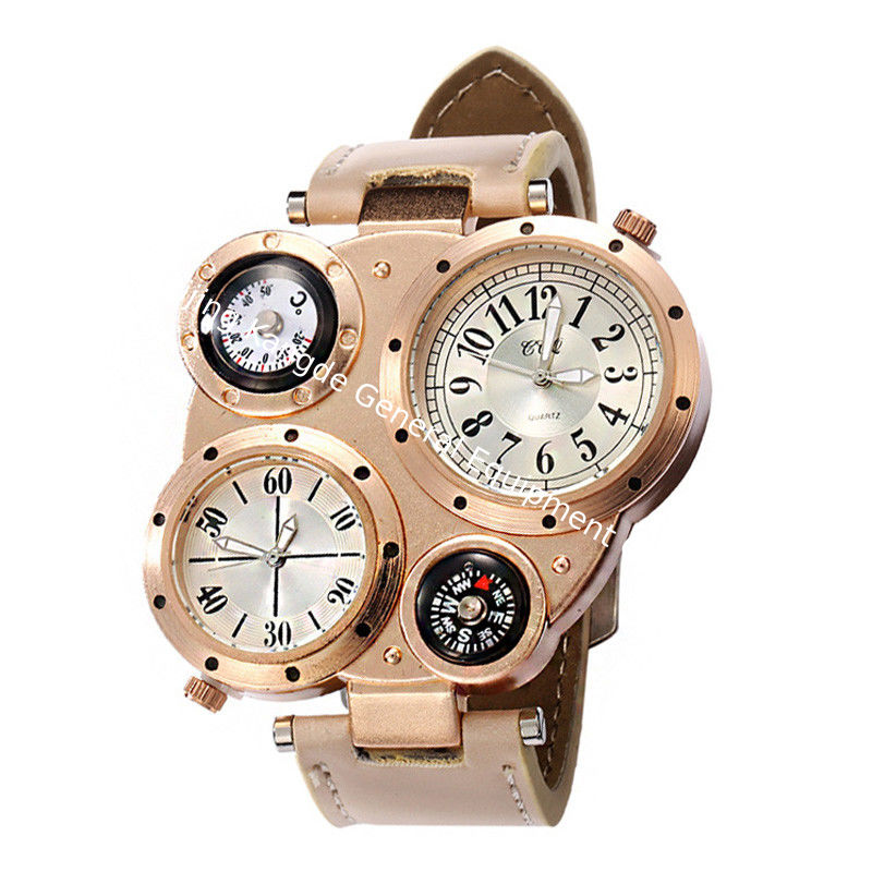 WJ-5281 multifunction water resistant double movement with compass personality newest men watch