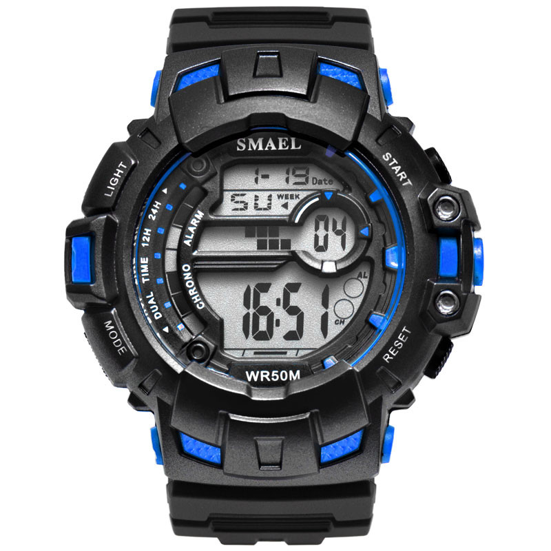 WJ-7700 Fashion Wholesales SMAEL Plastic Watches Big Face Waterproof OEM Handwatches Brand Auto Date Digital Men Wrist Watches
