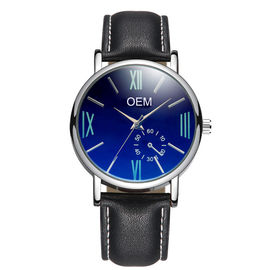 O couro de venda quente do negócio da fábrica WJ-8102 olha relógios de pulso pequenos impermeáveis dos homens do OEM Handwatches